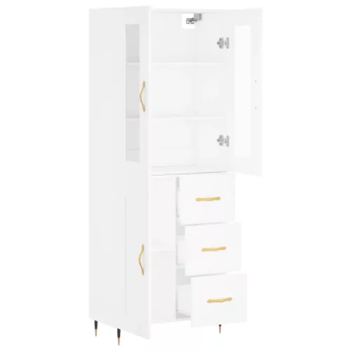  fehér szerelt fa magasszekrény 69,5 x 34 x 180 cm