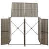  szürke polyrattan dupla kerekeskuka tárolófészer 140x80x117 cm
