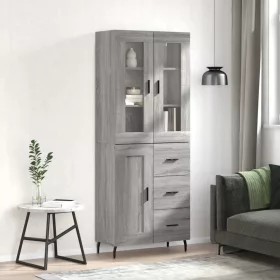  szürke sonoma szerelt fa magasszekrény 69,5 x 34 x 180 cm