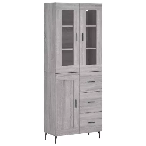  szürke sonoma szerelt fa magasszekrény 69,5 x 34 x 180 cm