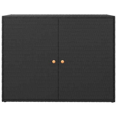  fekete polyrattan kerti tárolószekrény 100 x 55,5 x 80 cm