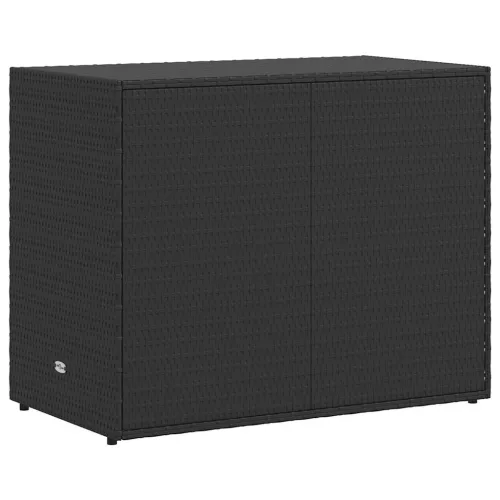  fekete polyrattan kerti tárolószekrény 100 x 55,5 x 80 cm