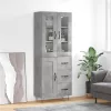  betonszürke szerelt fa magasszekrény 69,5 x 34 x 180 cm