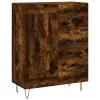  füstös tölgy színű szerelt fa magasszekrény 69,5 x 34 x 180 cm