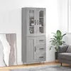  szürke sonoma szerelt fa magasszekrény 69,5 x 34 x 180 cm