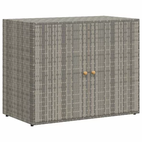  szürke polyrattan kerti tárolószekrény 100 x 55,5 x 80 cm