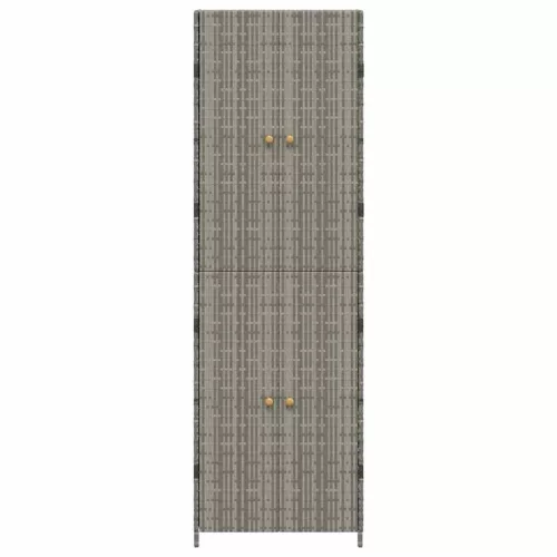  szürke polyrattan kerti tárolószekrény 59 x 40 x 180 cm