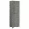  szürke polyrattan kerti tárolószekrény 59 x 40 x 180 cm