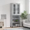  betonszürke szerelt fa magasszekrény 69,5 x 34 x 180 cm