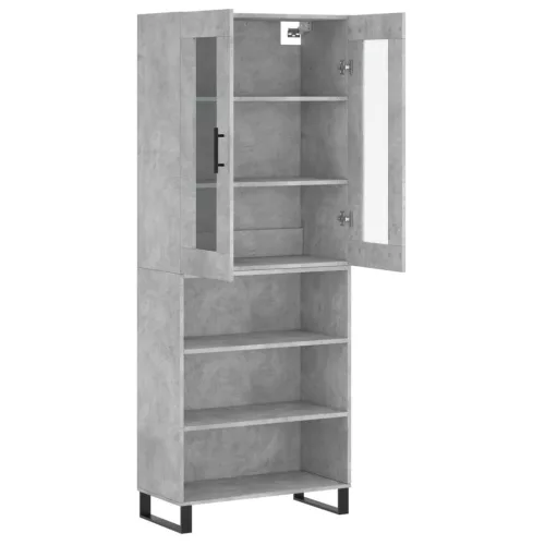  betonszürke szerelt fa magasszekrény 69,5 x 34 x 180 cm