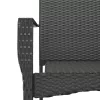  2 db fekete polyrattan kerti szék párnával
