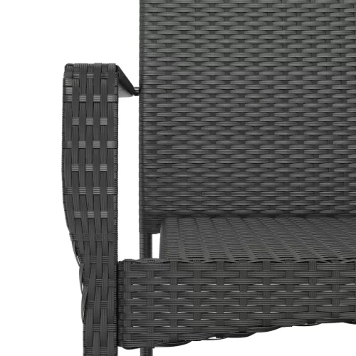  2 db fekete polyrattan kerti szék párnával