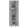  betonszürke szerelt fa magasszekrény 34,5x34x180 cm