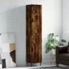  füstös tölgy színű szerelt fa magasszekrény 34,5x34x180 cm