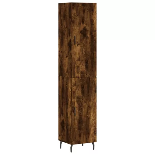  füstös tölgy színű szerelt fa magasszekrény 34,5x34x180 cm
