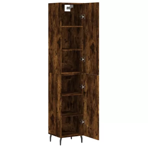  füstös tölgy színű szerelt fa magasszekrény 34,5x34x180 cm