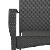  2 db fekete polyrattan kerti szék párnával