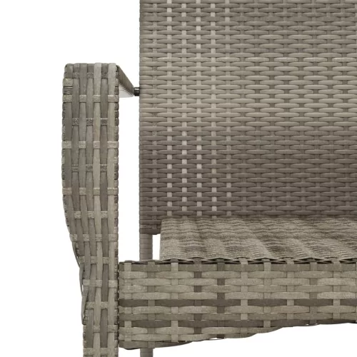  2 db szürke polyrattan kerti szék párnával