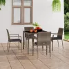  4 db szürke polyrattan kerti szék párnával