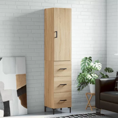  sonoma tölgy szerelt fa magasszekrény 34,5x34x180 cm