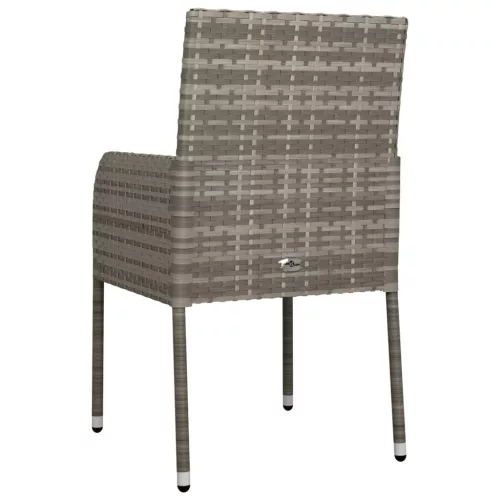  2 db szürke polyrattan kerti szék párnával