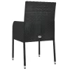  4 db fekete polyrattan kerti szék párnával