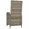  2 db szürke polyrattan dönthető kültéri szék párnával