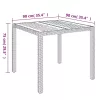  fekete polyrattan falapos kerti asztal 90 x 90 x 75 cm