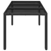  fekete polyrattan üveglapos kerti asztal 150 x 90 x 75 cm