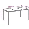 fekete polyrattan üveglapos kerti asztal 150 x 90 x 75 cm