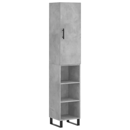  betonszürke szerelt fa magasszekrény 34,5x34x180 cm