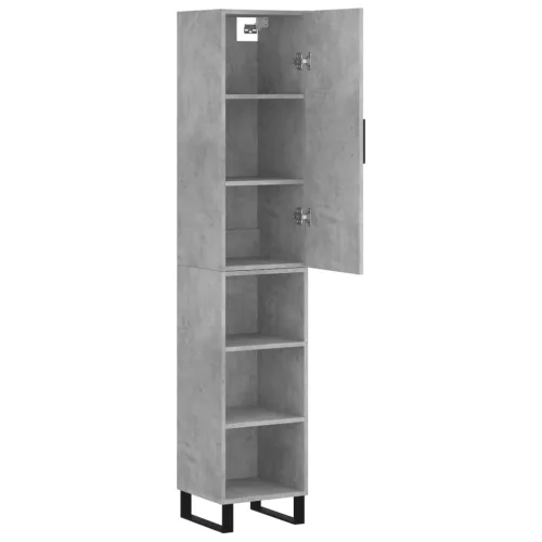  betonszürke szerelt fa magasszekrény 34,5x34x180 cm