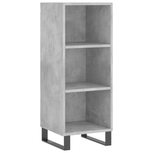  betonszürke szerelt fa magasszekrény 34,5x34x180 cm