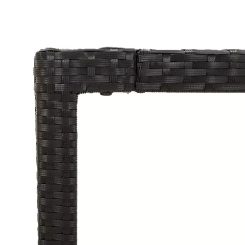  fekete polyrattan falapos kerti asztal 150 x 90 x 75 cm