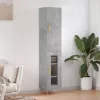  betonszürke szerelt fa magasszekrény 34,5x34x180 cm