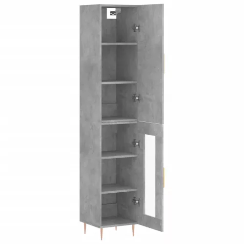  betonszürke szerelt fa magasszekrény 34,5x34x180 cm