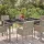  szürke polyrattan üveglapos kerti asztal 190 x 90 x 75 cm