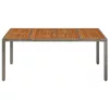  szürke polyrattan falapos kerti asztal 190 x 90 x 75 cm