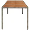  szürke polyrattan falapos kerti asztal 190 x 90 x 75 cm