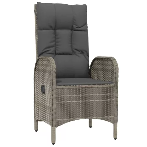  3 részes szürke polyrattan kerti ülőgarnitúra párnákkal
