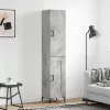  betonszürke szerelt fa magasszekrény 34,5x34x180 cm