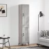  szürke sonoma szerelt fa magasszekrény 34,5 x 34 x 180 cm
