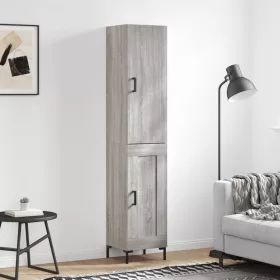  szürke sonoma szerelt fa magasszekrény 34,5 x 34 x 180 cm
