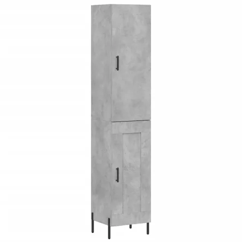  betonszürke szerelt fa magasszekrény 34,5x34x180 cm