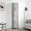  betonszürke szerelt fa magasszekrény 34,5x34x180 cm