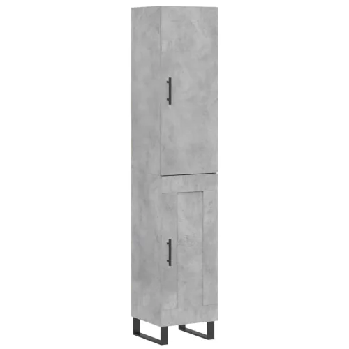  betonszürke szerelt fa magasszekrény 34,5x34x180 cm