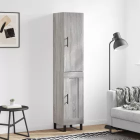  szürke sonoma szerelt fa magasszekrény 34,5 x 34 x 180 cm