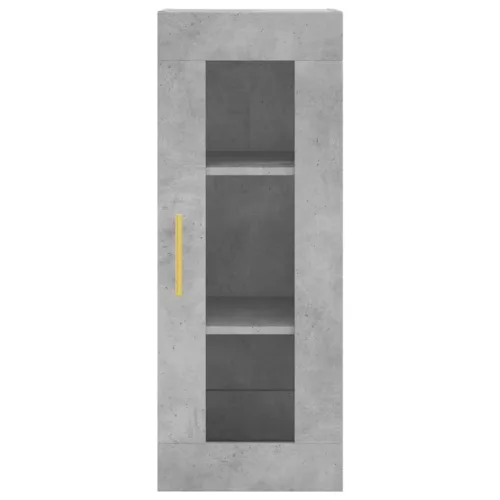  betonszürke szerelt fa magasszekrény 34,5x34x180 cm