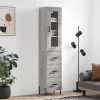  szürke sonoma szerelt fa magasszekrény 34,5 x 34 x 180 cm