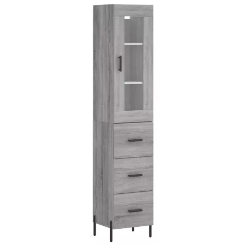  szürke sonoma szerelt fa magasszekrény 34,5 x 34 x 180 cm